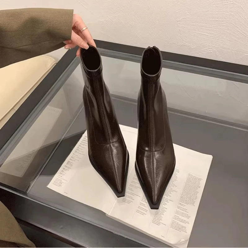 Pointed Toe Stiletto Ankle Boots
