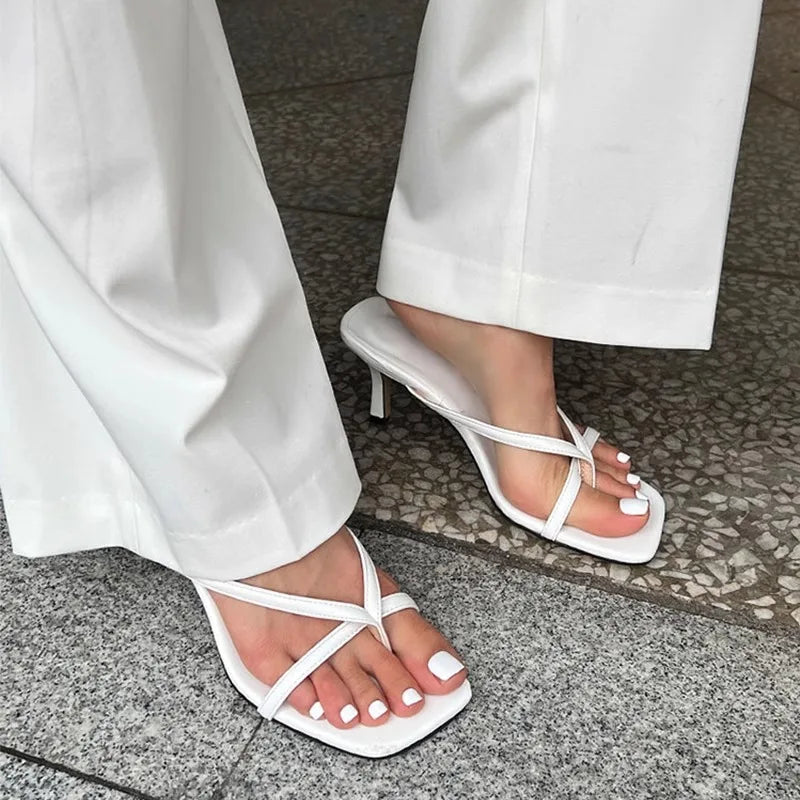 Elegant High Heel Slide Sandals