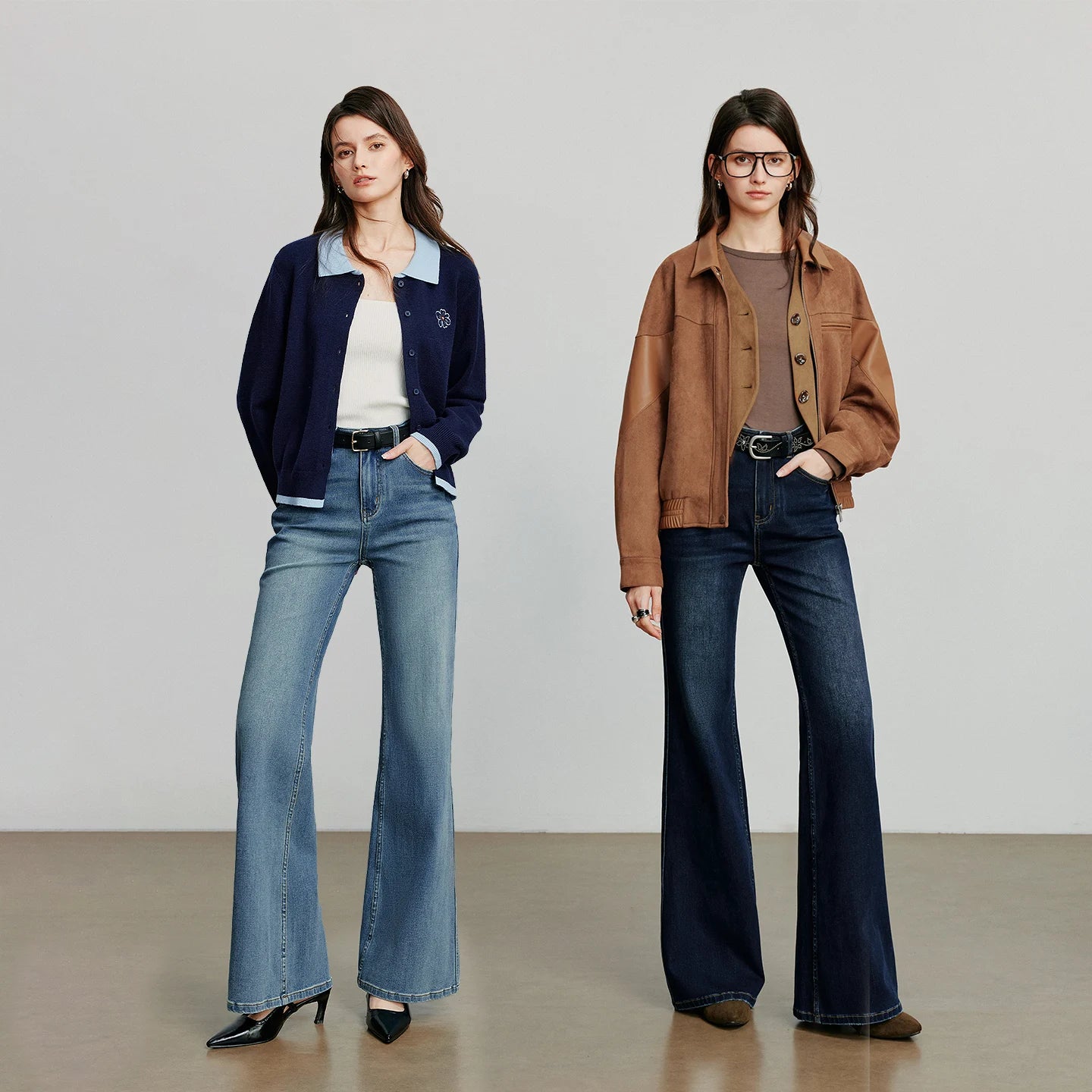 Cotton & Lycra Flared Jeans