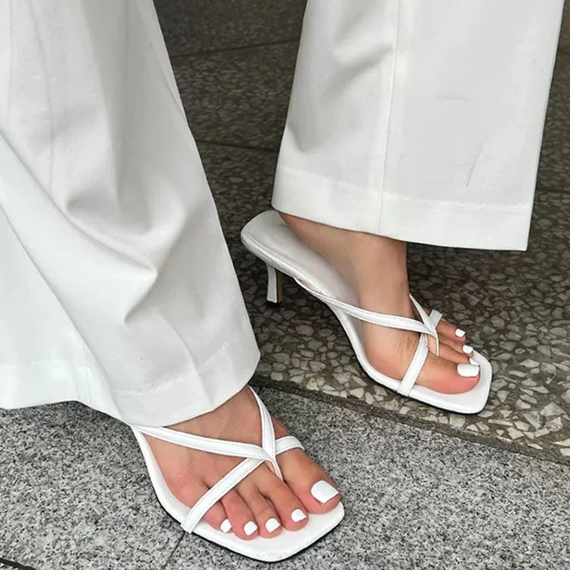 Elegant High Heel Slide Sandals