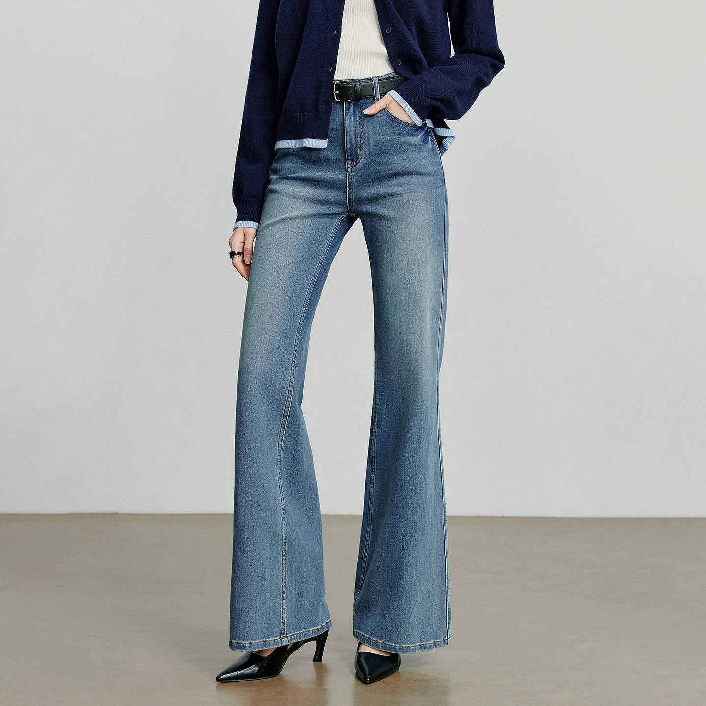 Cotton & Lycra Flared Jeans