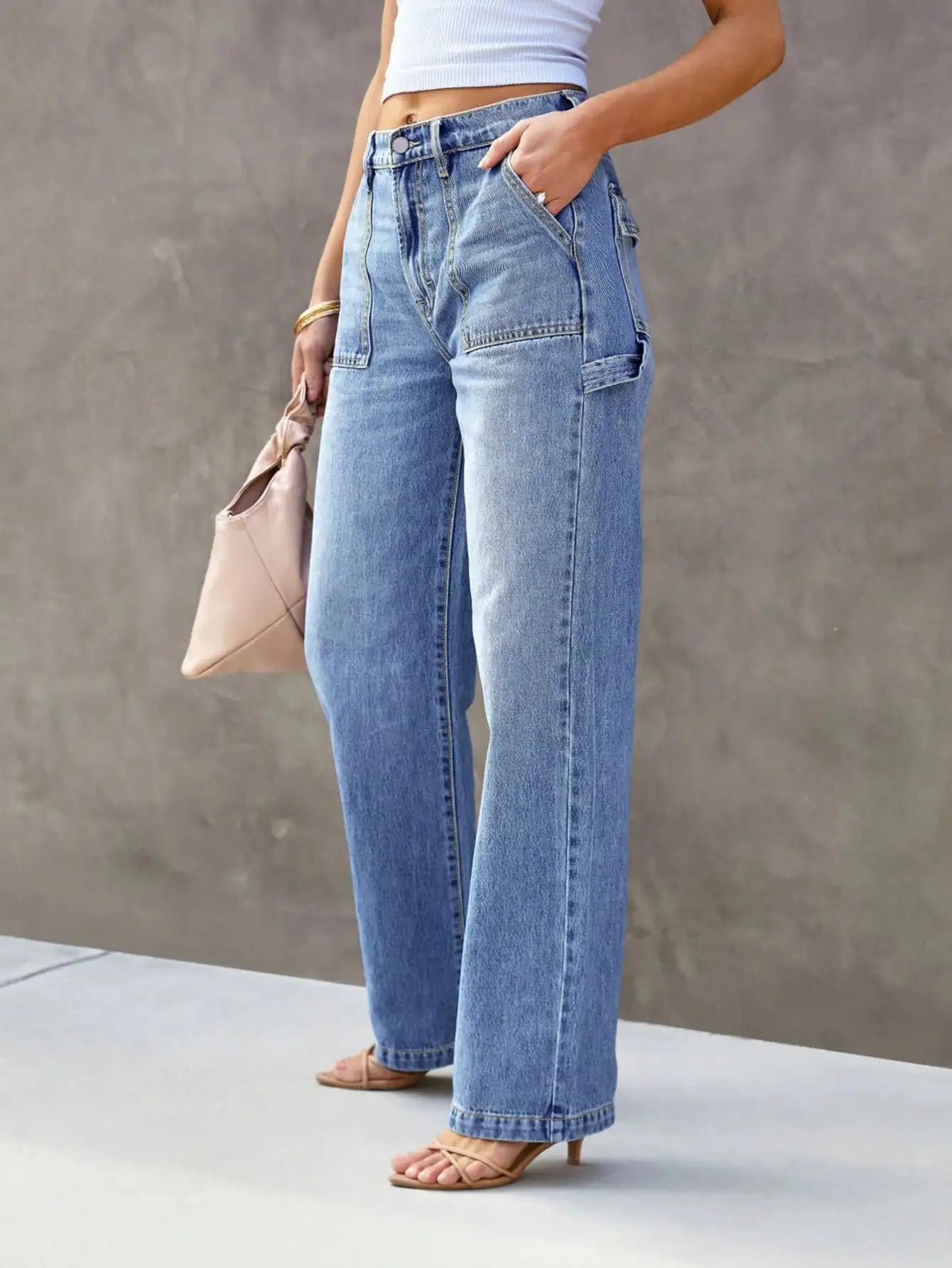 Light Blue Wide-Leg Jeans