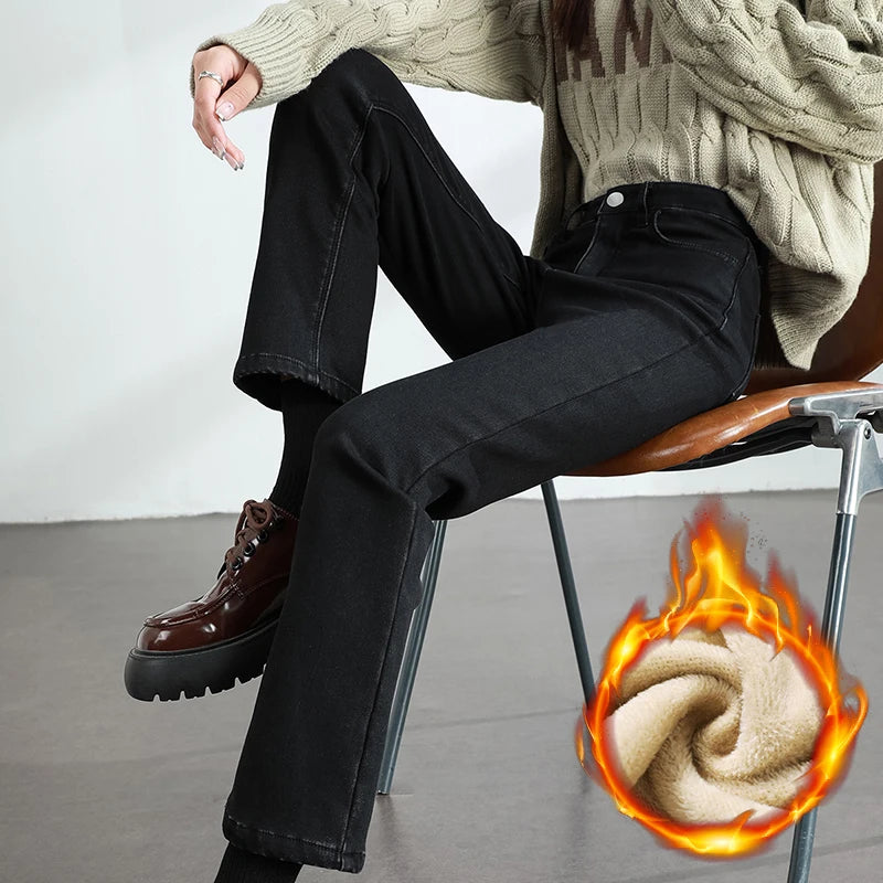 Thermal Straight-Leg Jeans