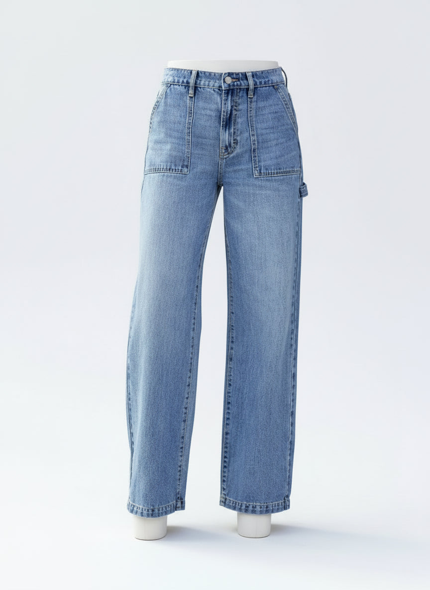 Light Blue Wide-Leg Jeans